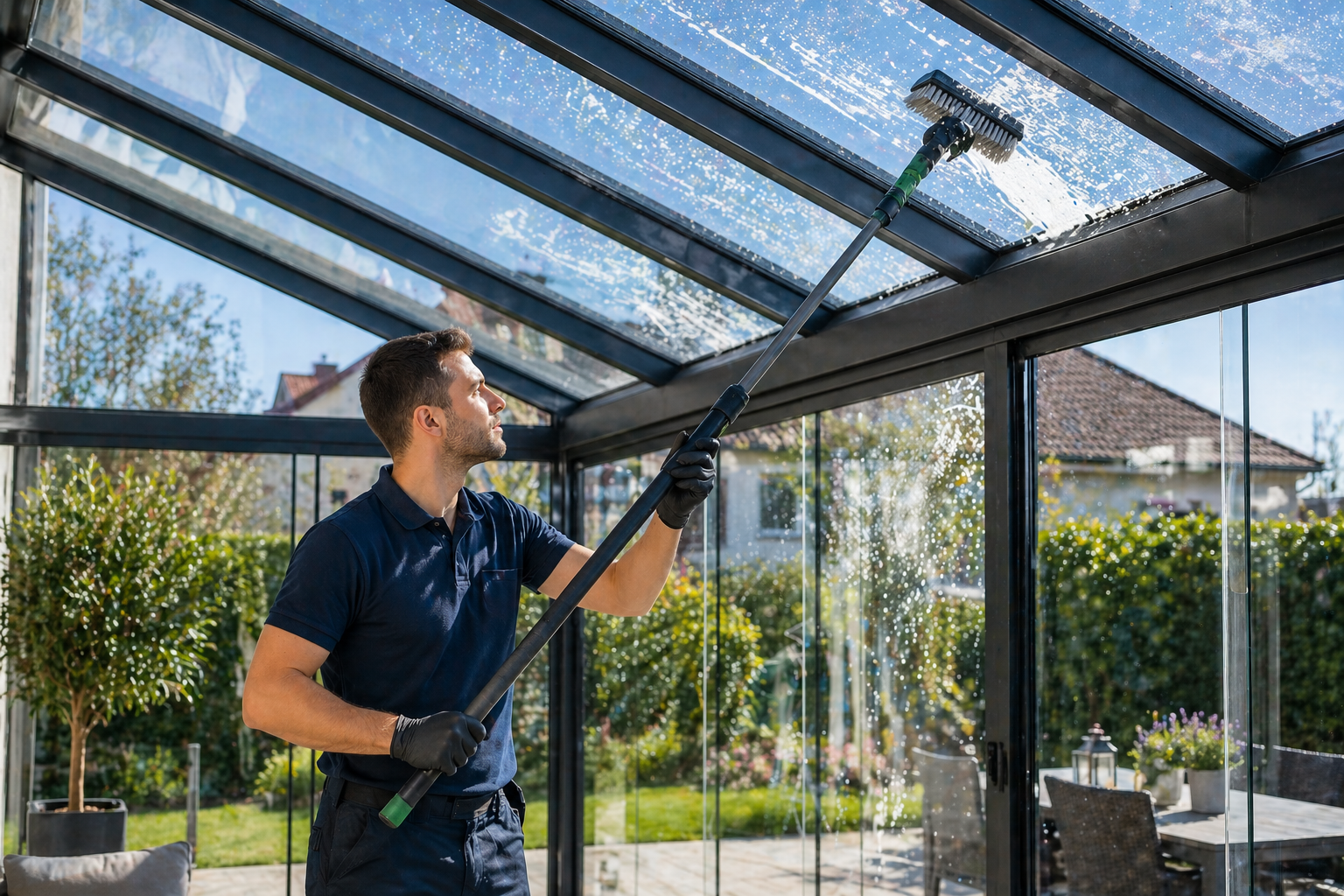 Wintergartenreinigung und Glasdachreinigung