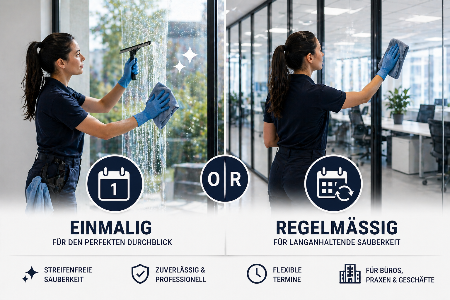 Regelmäßige Fensterreinigung für Privat und Gewerbe